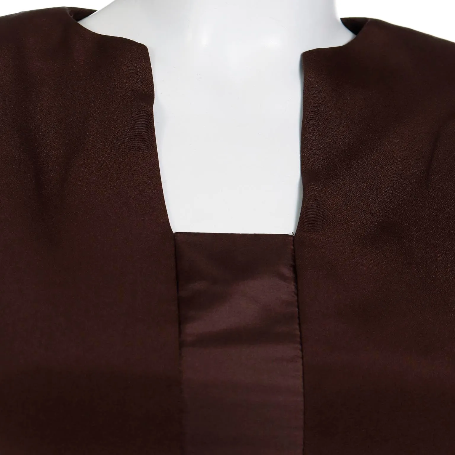 1980s Vintage Richilene Brown Beaded Drop Waist Evening Dress