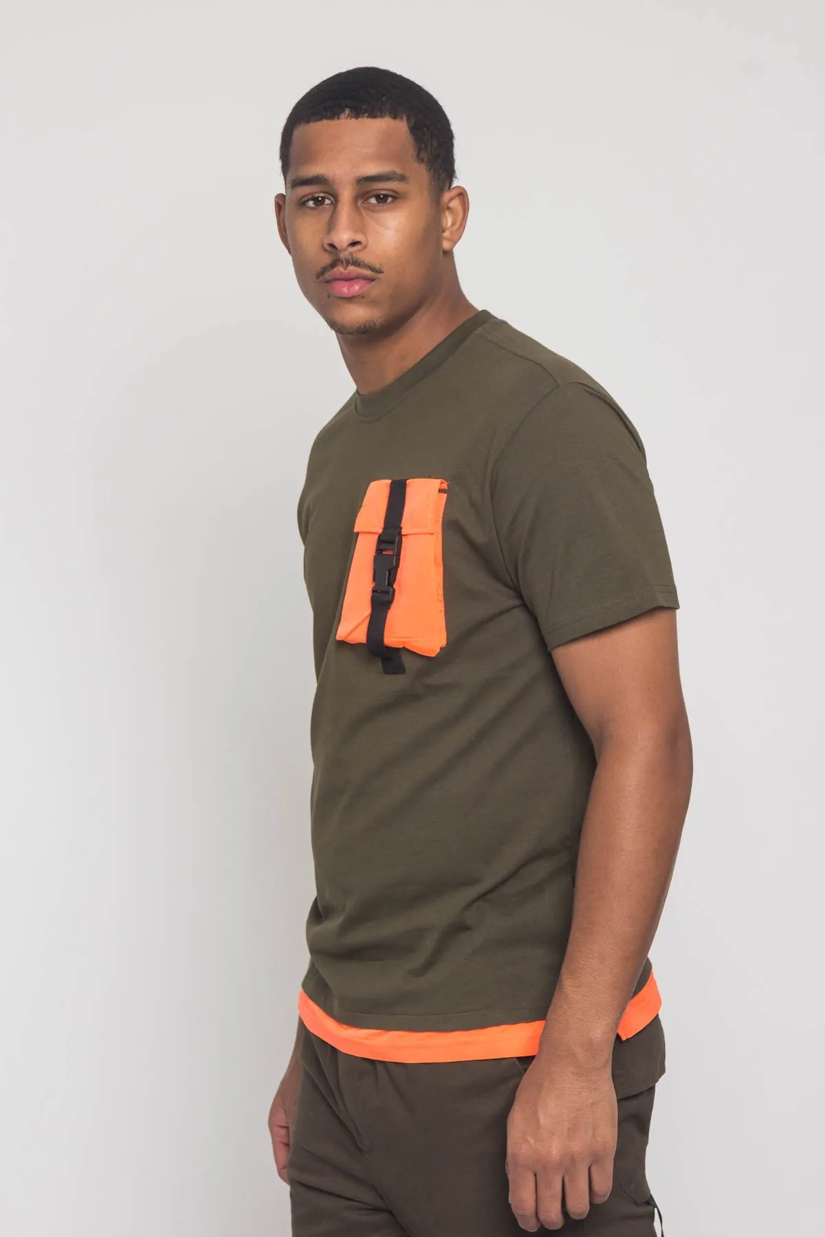 3D Buckled Pocket T-Shirt