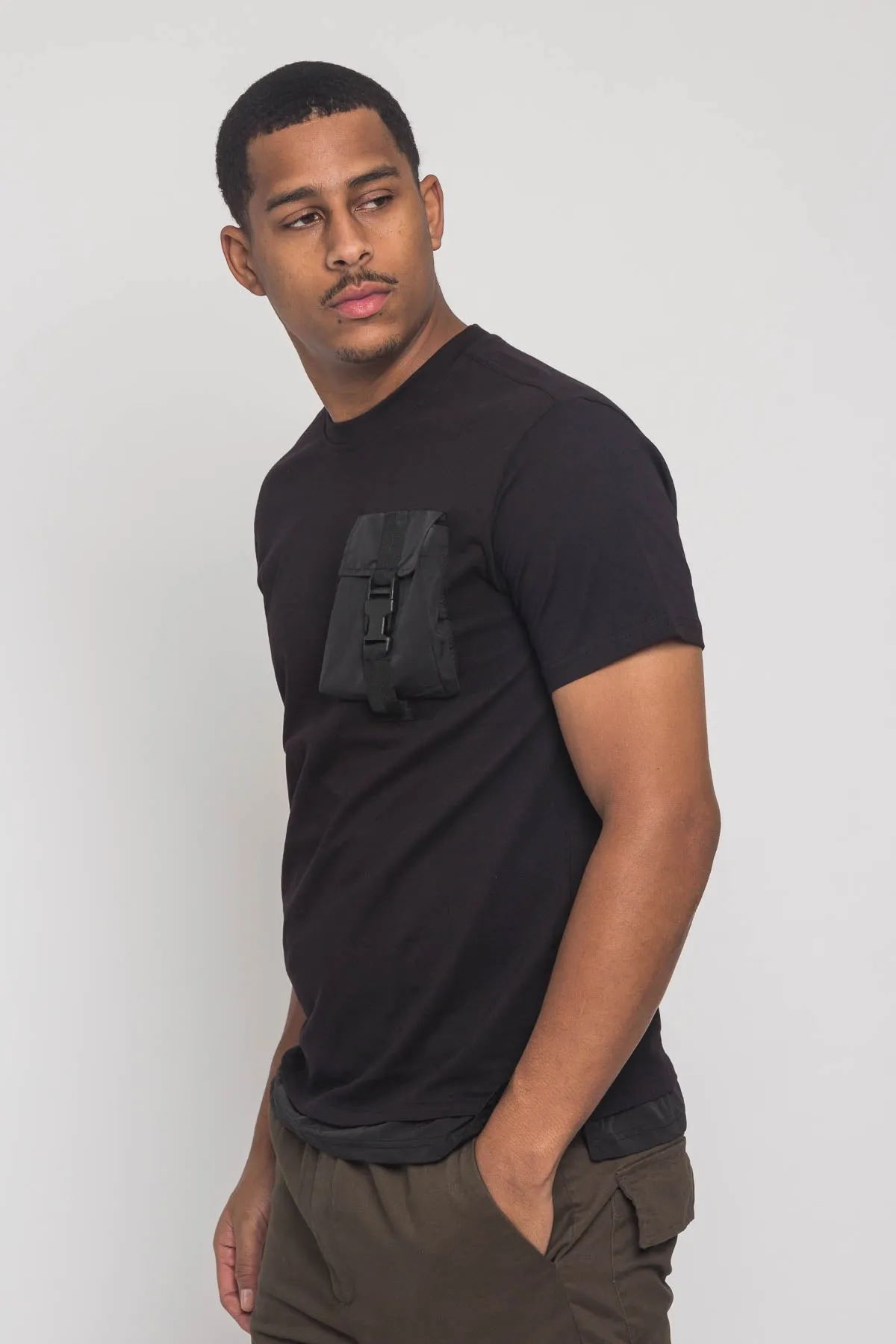 3D Buckled Pocket T-Shirt
