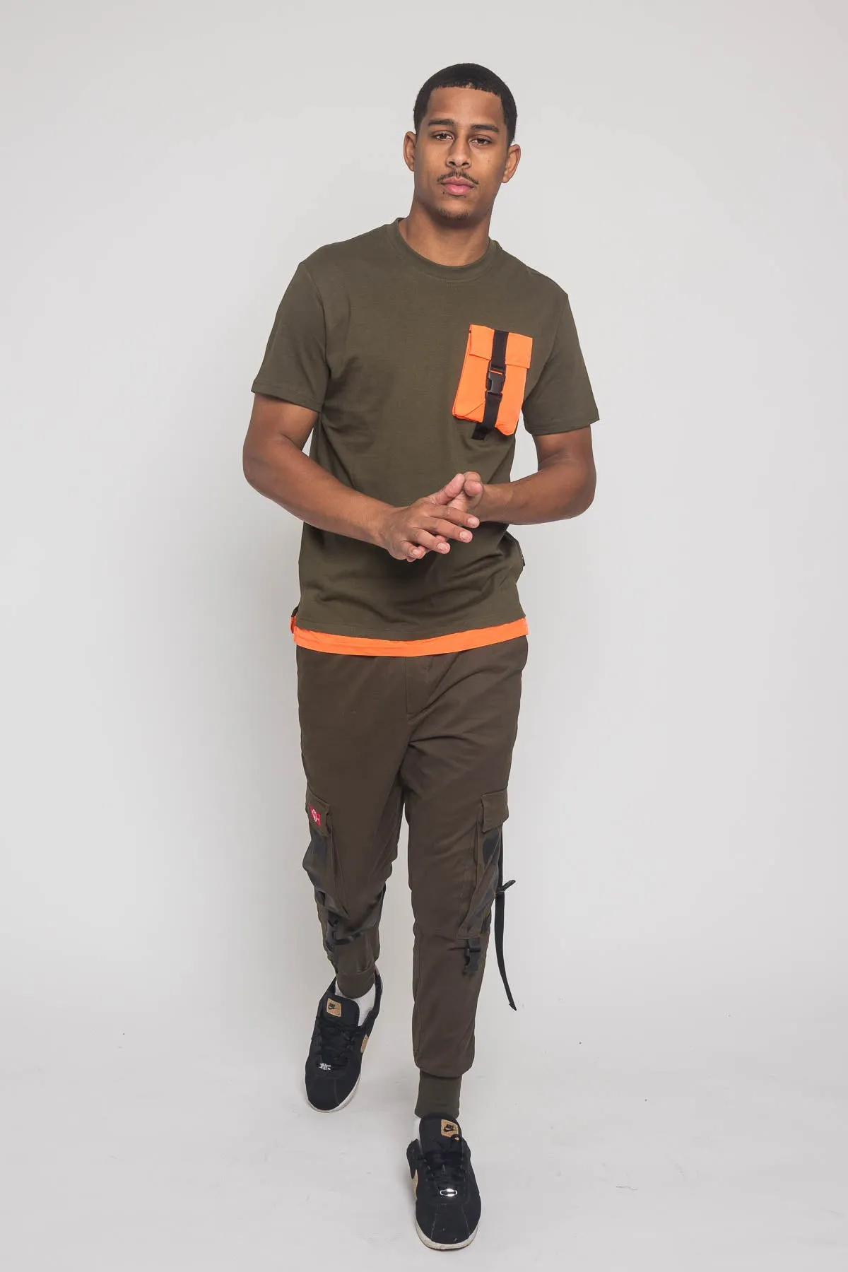 3D Buckled Pocket T-Shirt
