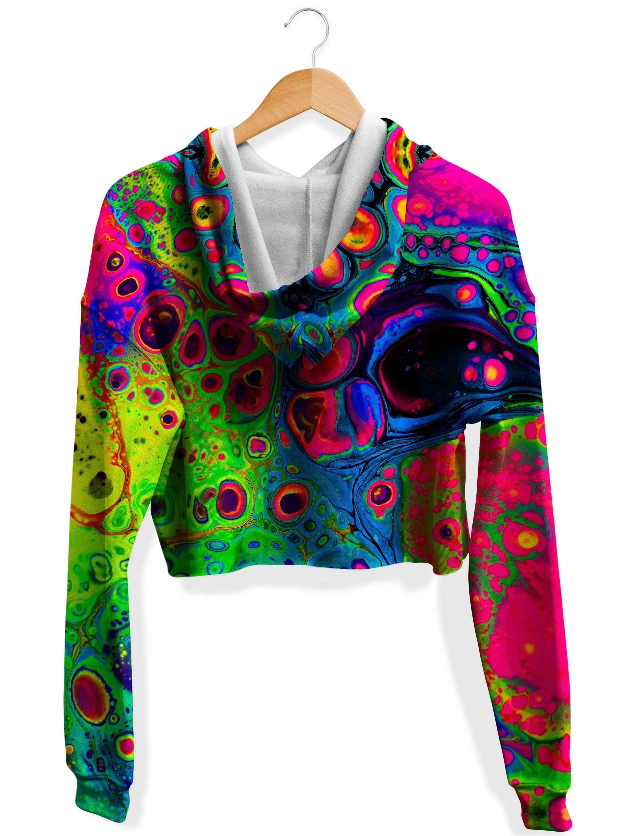 90s Trip Fleece Crop Hoodie