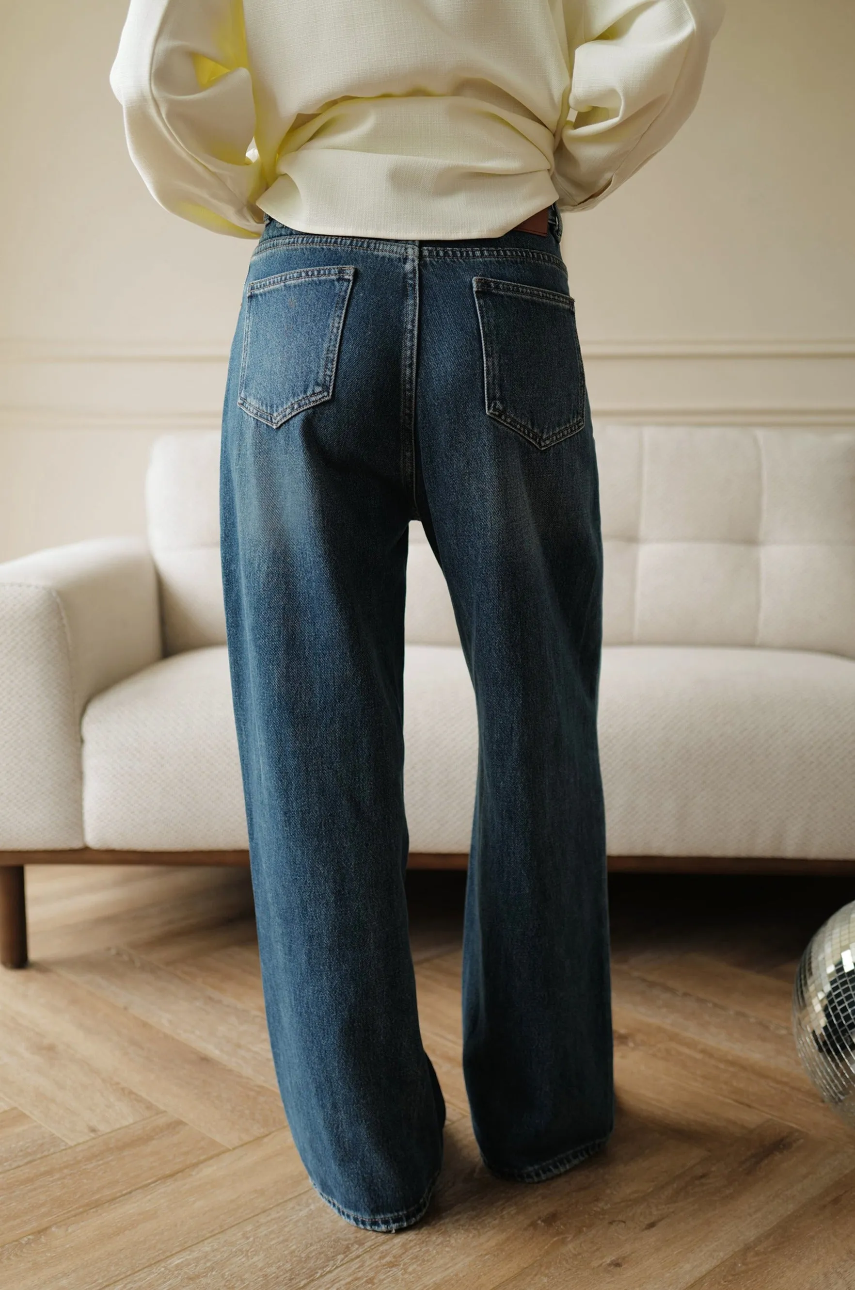 Andrea wide leg jeans in dark wash