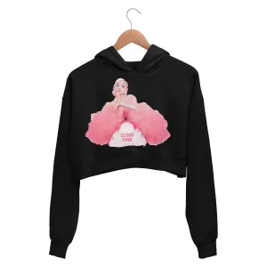 Ariana Grande Crop Hoodie - Cloud Pink