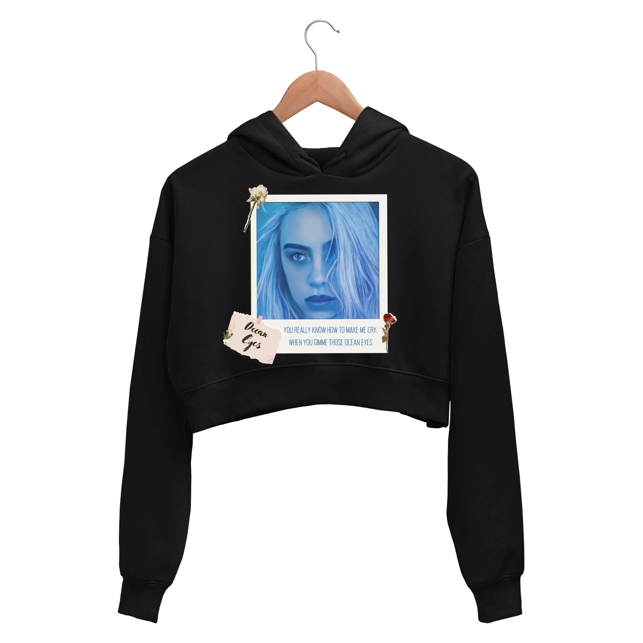 Billie Eilish Crop Hoodie - Ocean Eyes