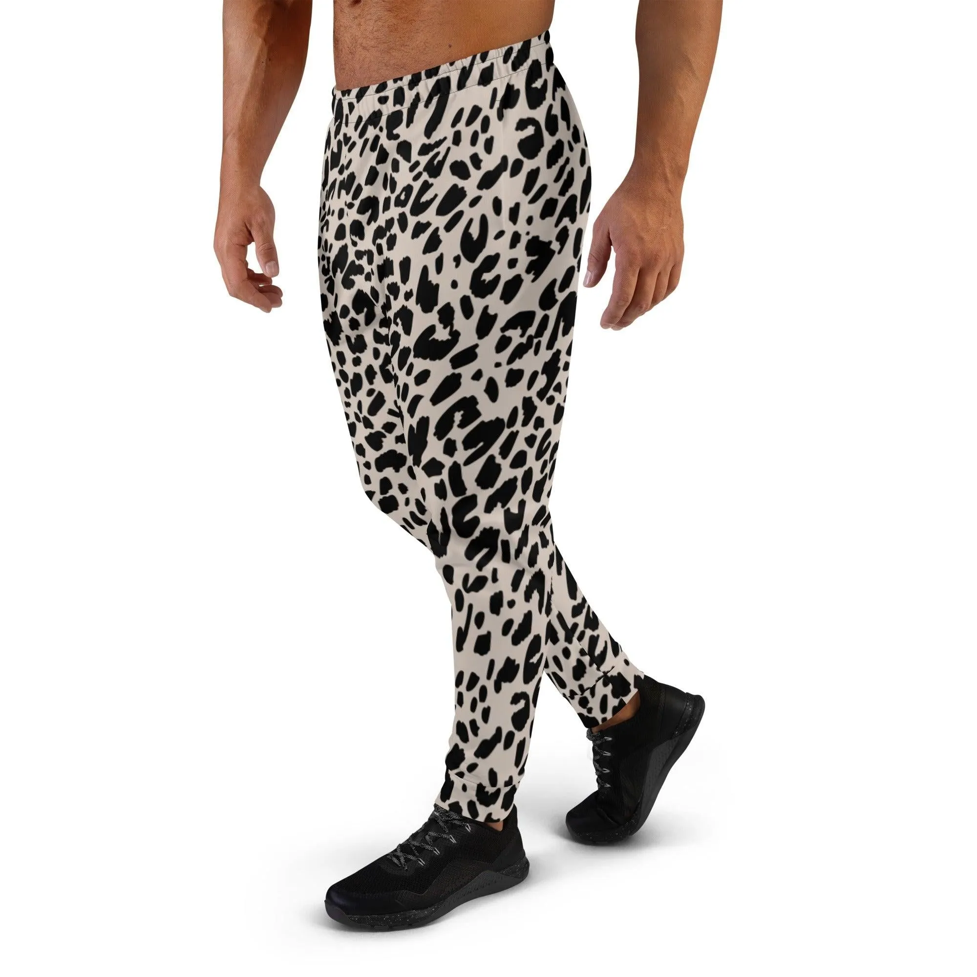 Black Animal Print Men's Street Joggers