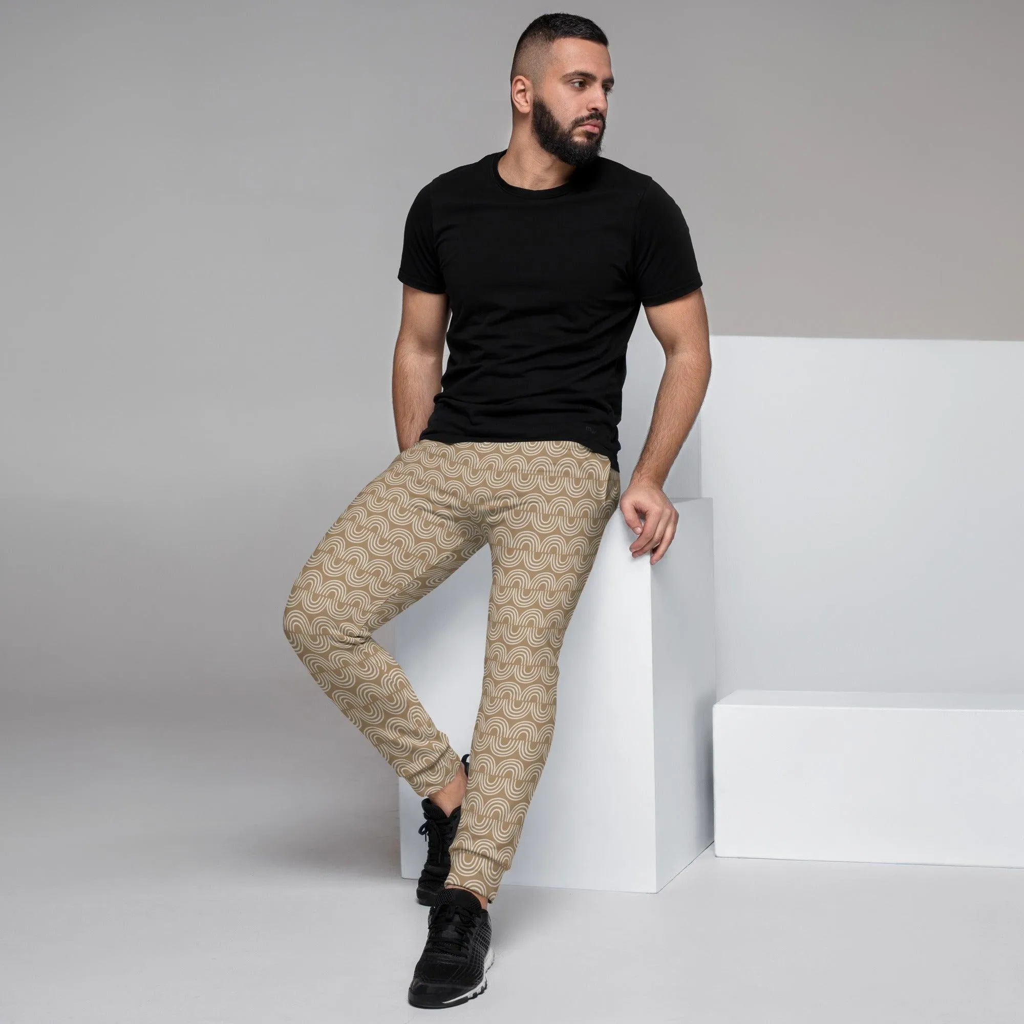 Brown Jungle Pattern Men's Street Joggers