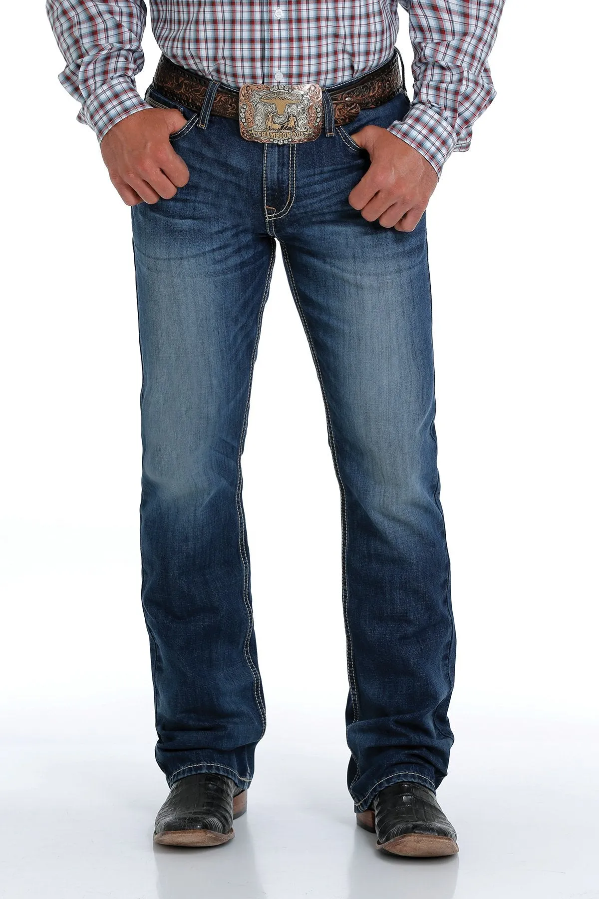 Cinch Mens Slim Fit Ian Dark Stone Boot Cut Jeans - MB52536001