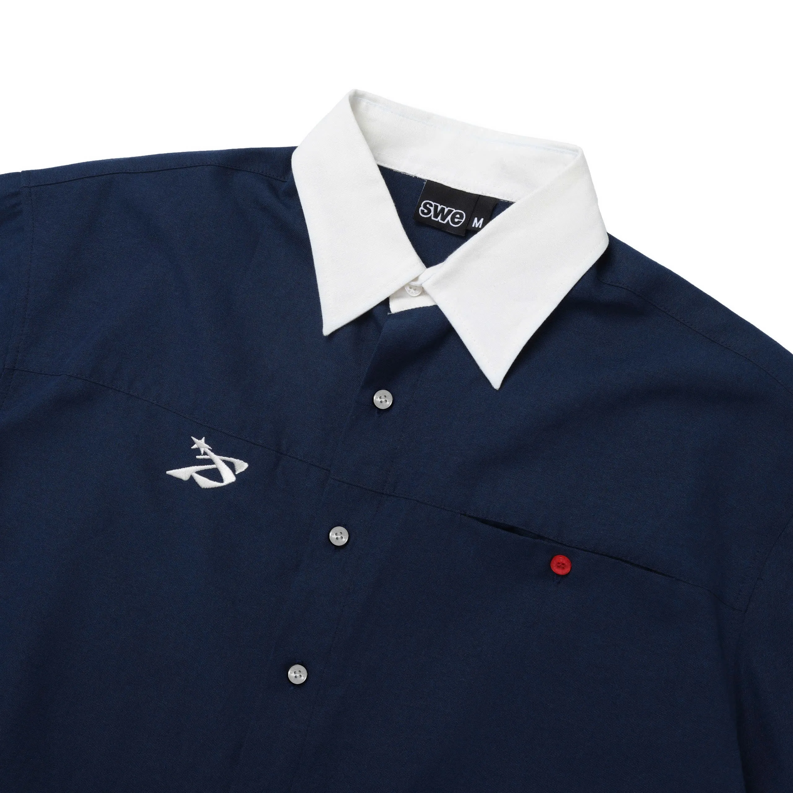 COLLAR SHIRT - WHITE/BLUE
