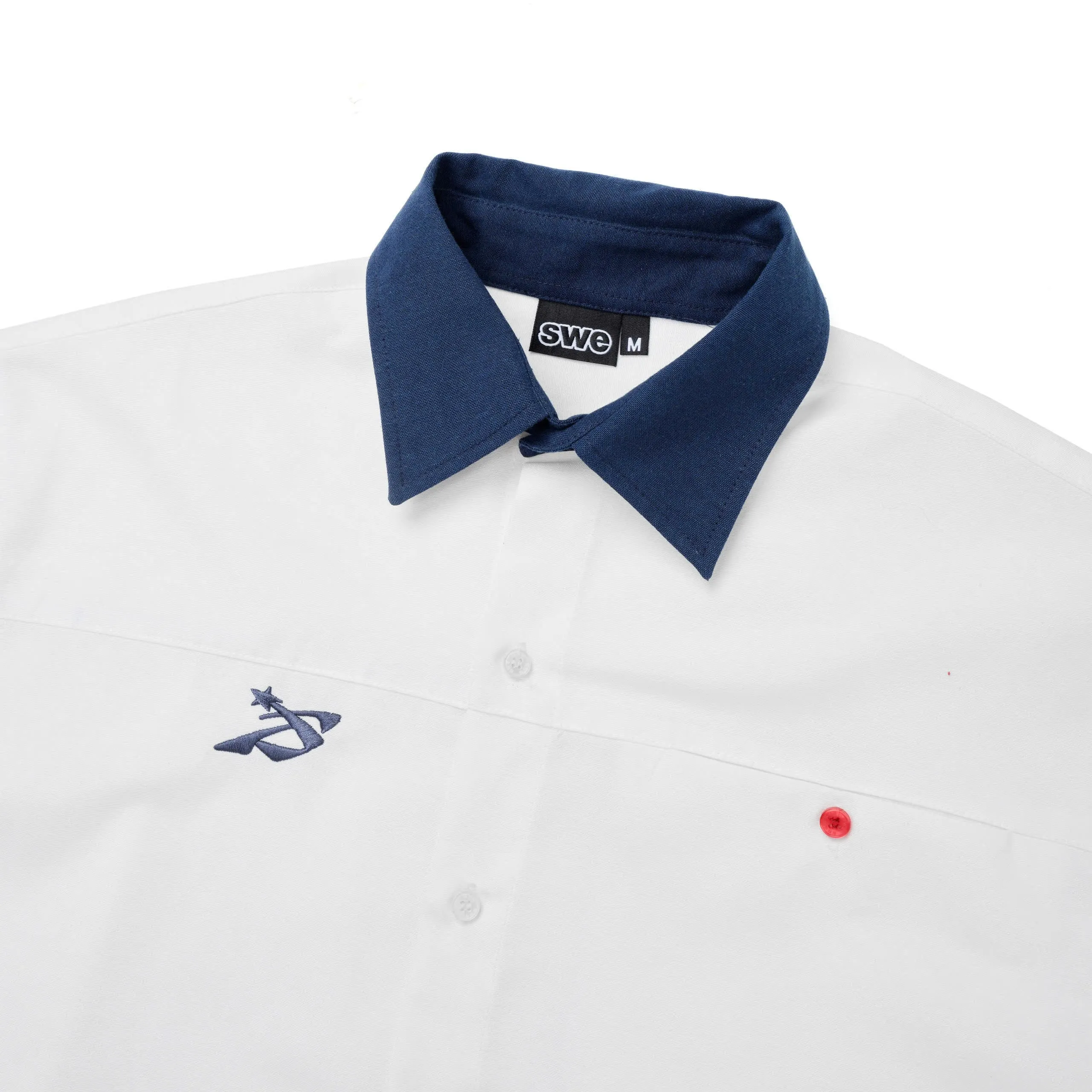 COLLAR SHIRT - WHITE/BLUE