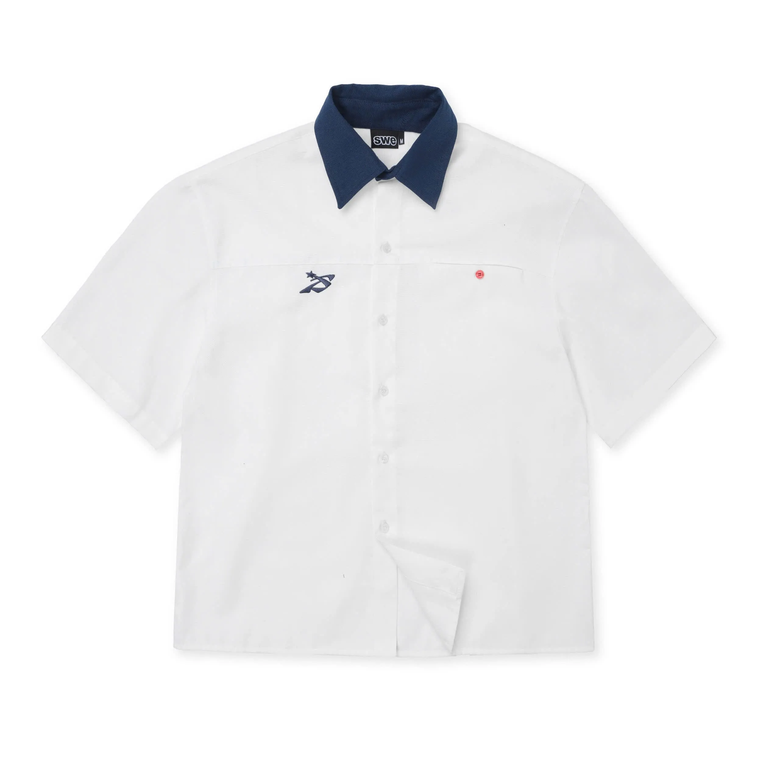 COLLAR SHIRT - WHITE/BLUE
