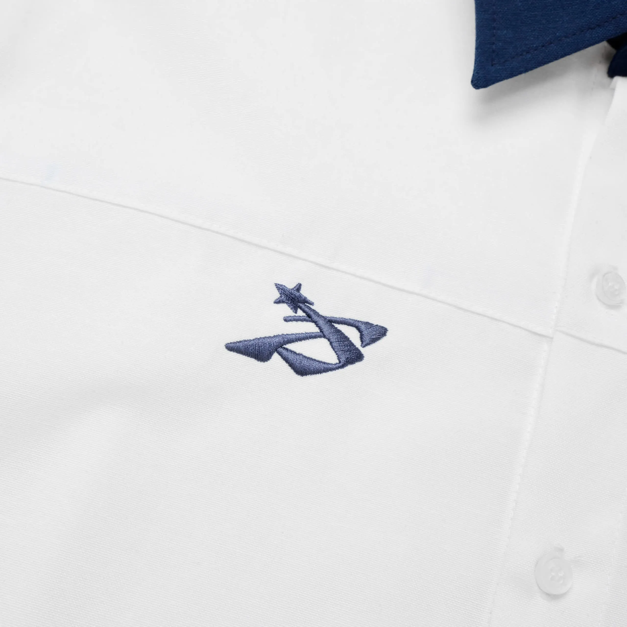 COLLAR SHIRT - WHITE/BLUE