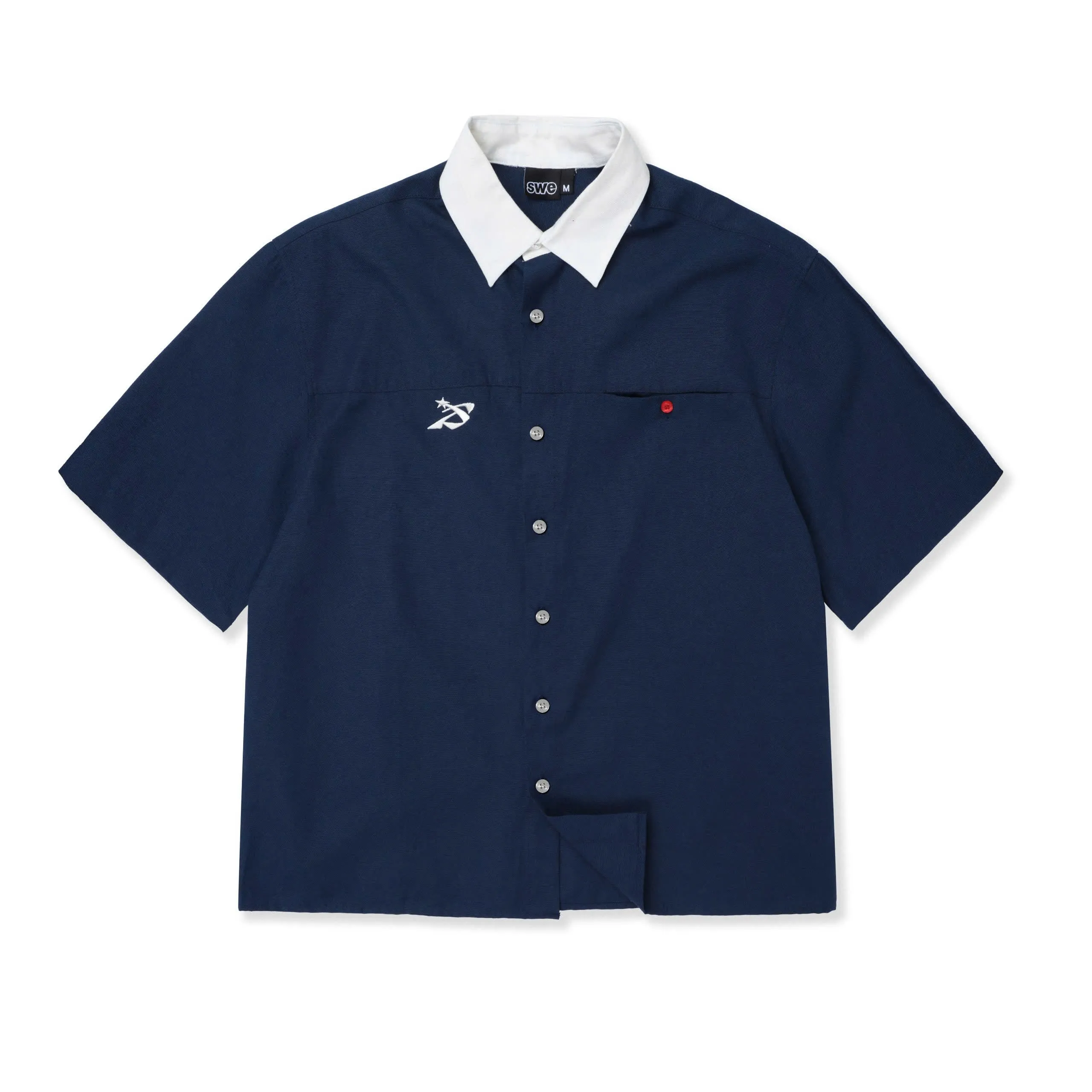 COLLAR SHIRT - WHITE/BLUE
