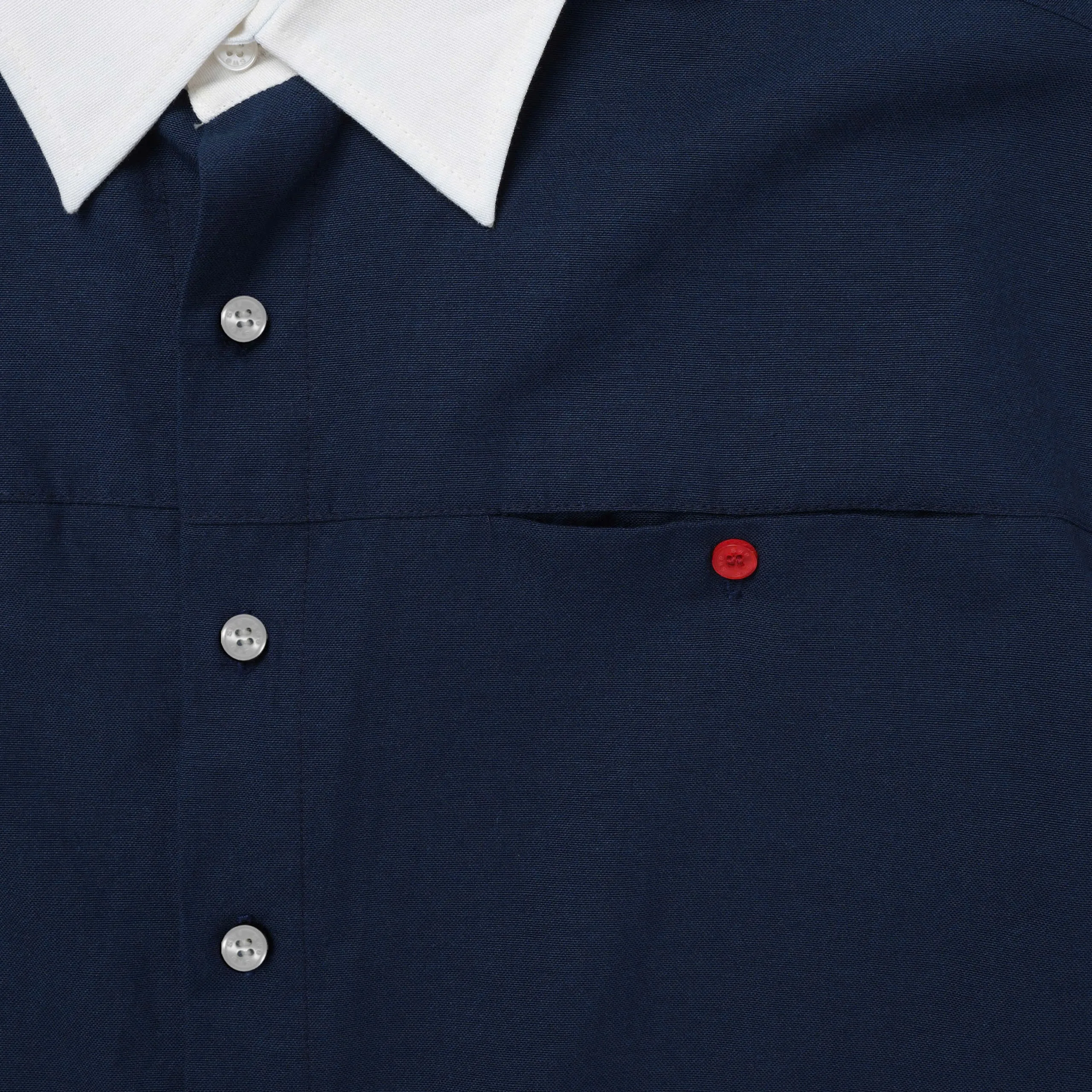 COLLAR SHIRT - WHITE/BLUE
