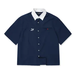 COLLAR SHIRT - WHITE/BLUE