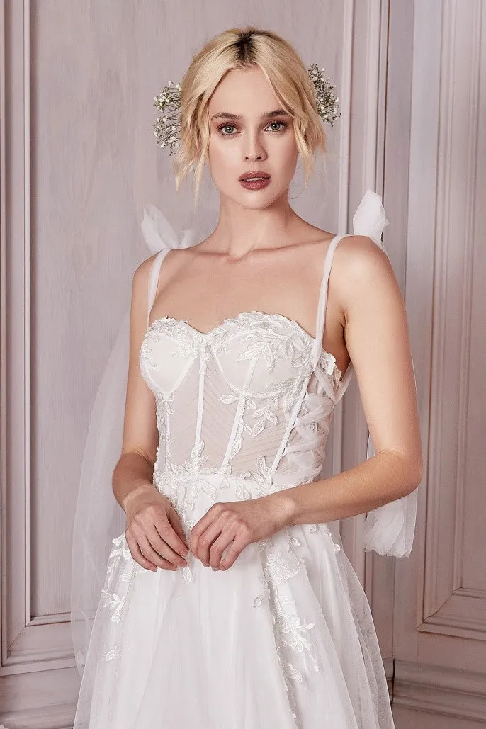 Delicate Details | A Line Bodie Wedding Gown | Cinderella Divine CD964W