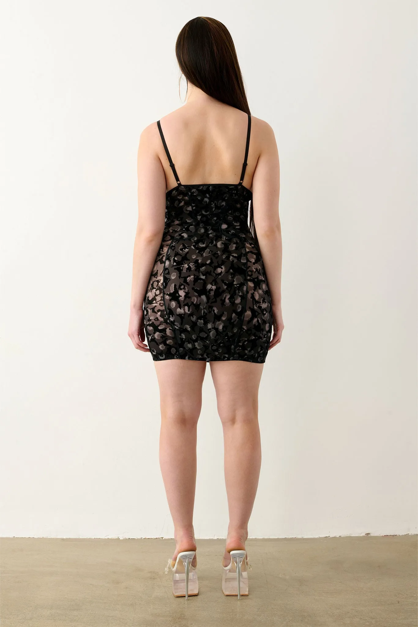 Doll Dress Black Leopard Print