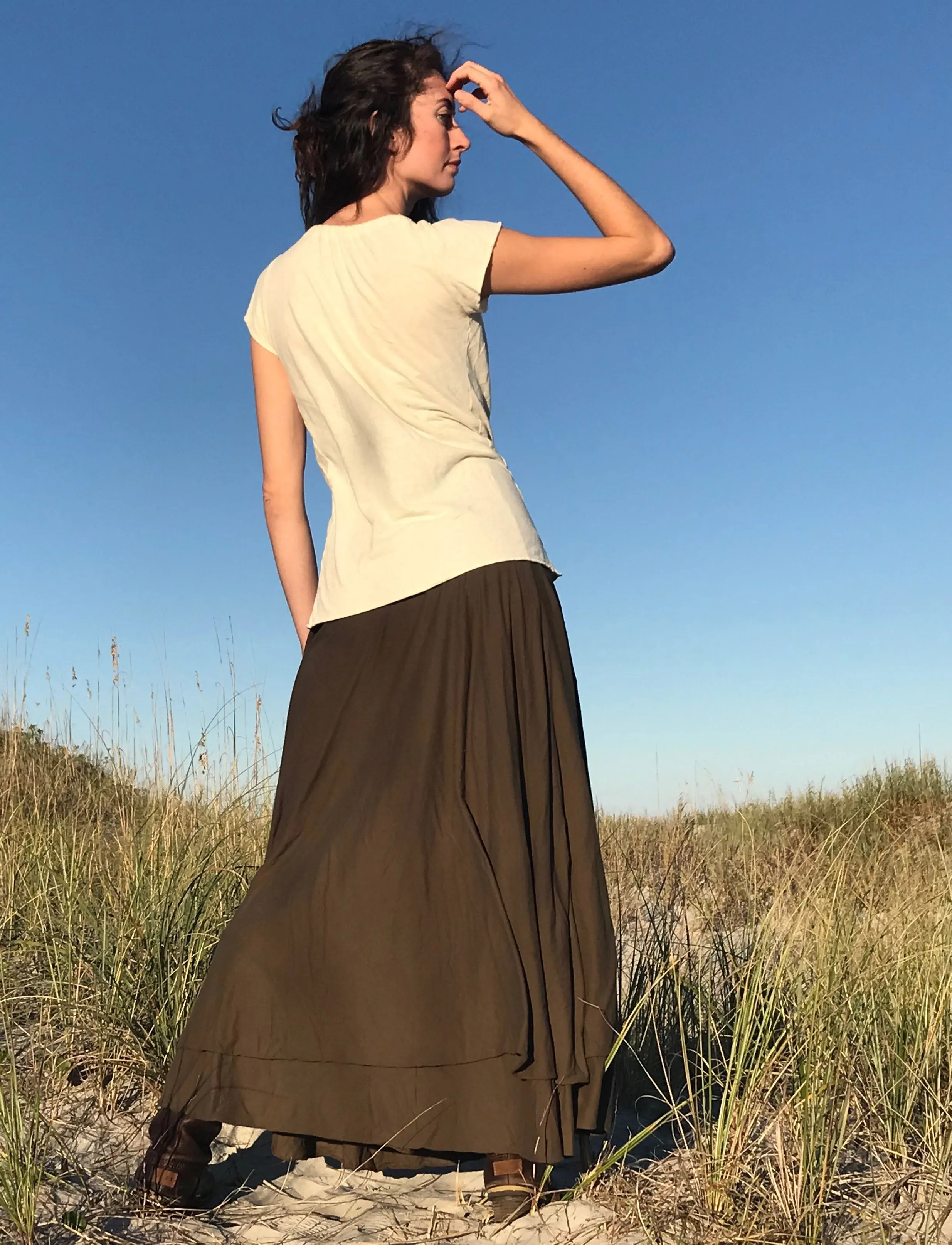 Drawstring Collar Simplicity Shirt