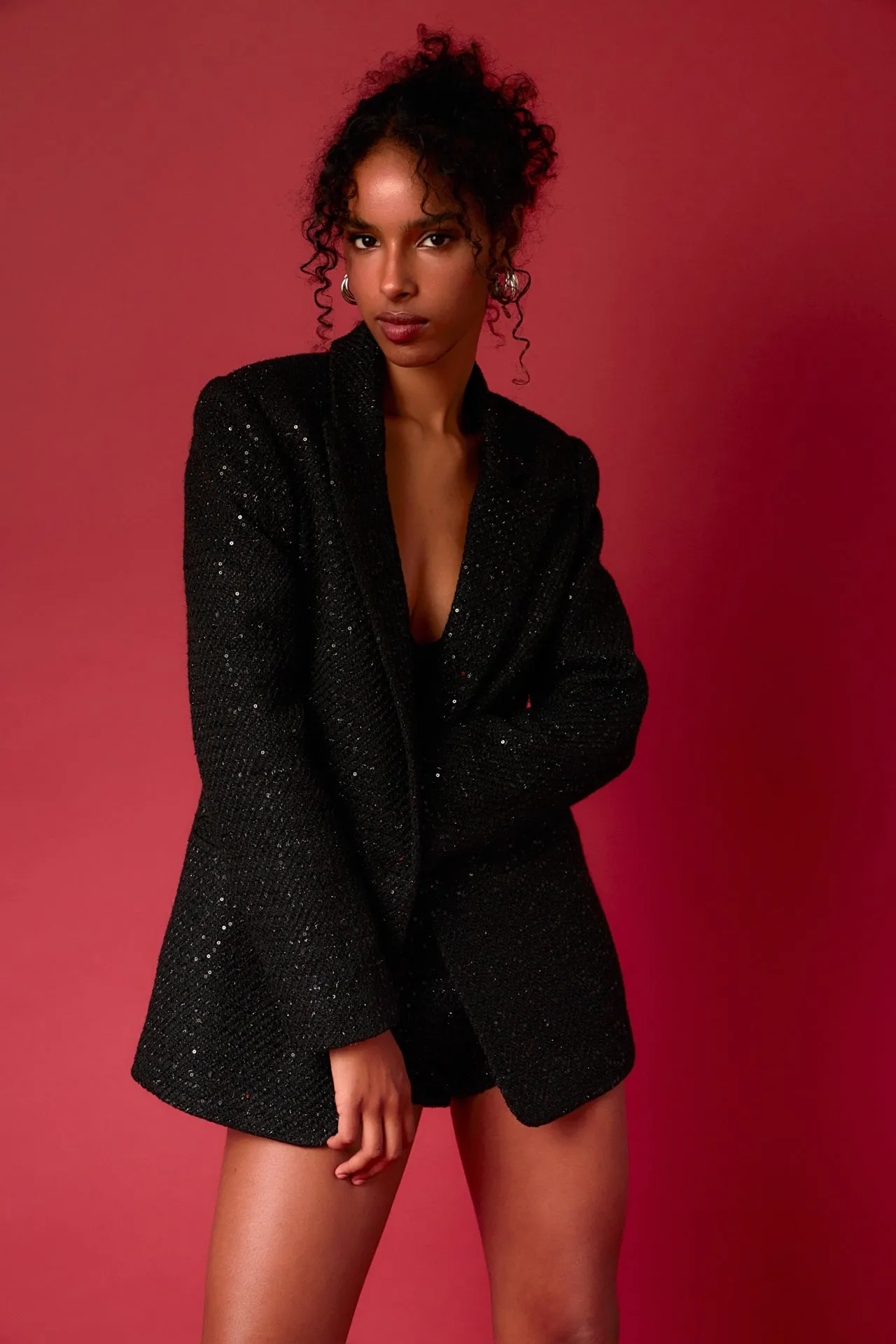 Endless Rose - Tweed Sequins Blazer