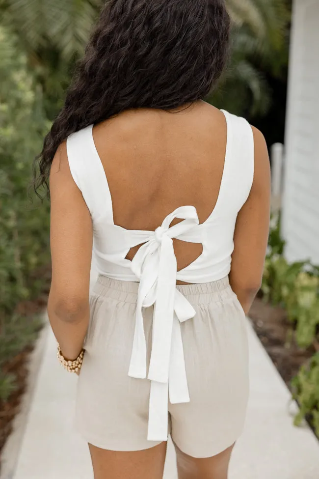 Follow You Everywhere Ivory Linen Blend Tank