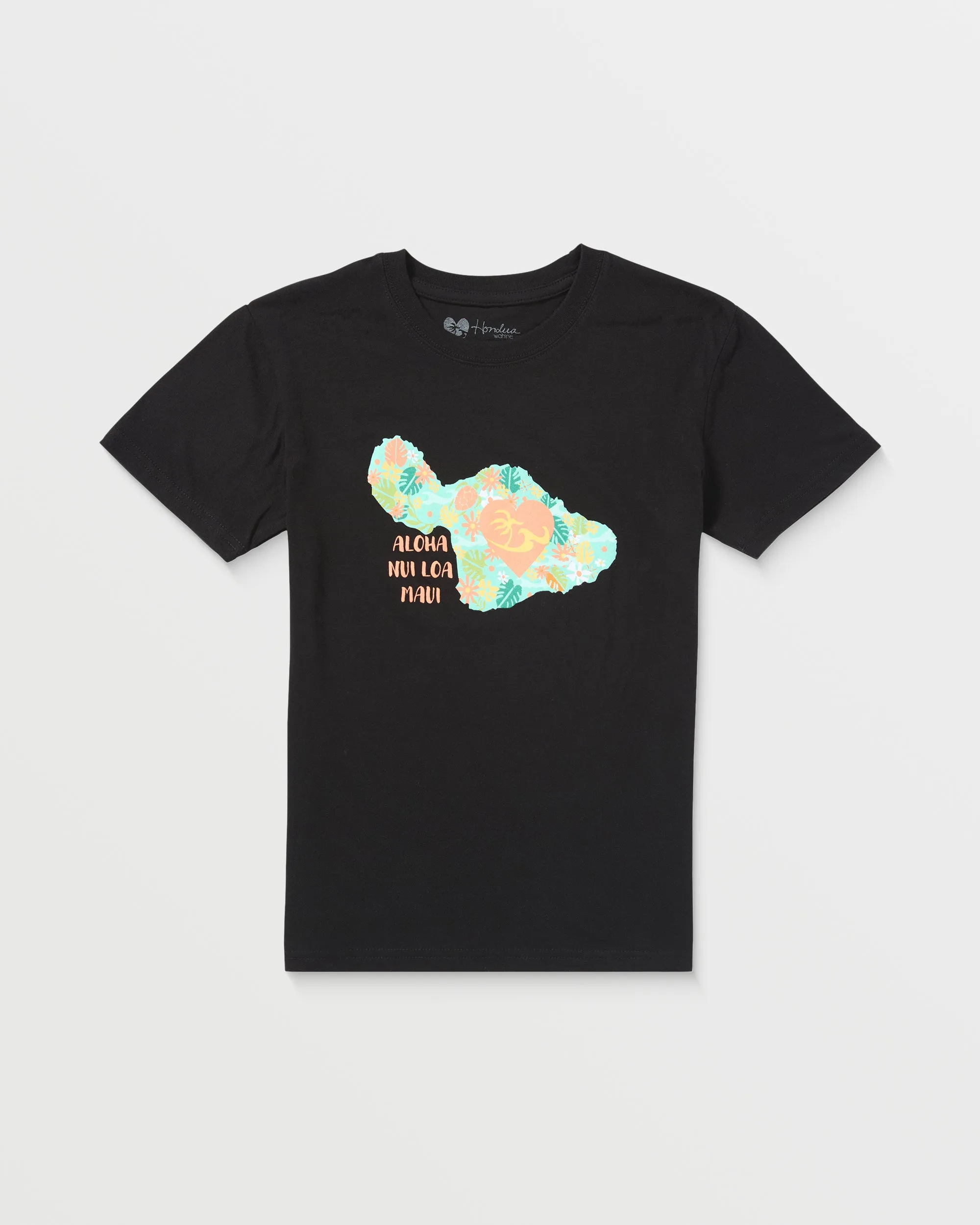 Girls Ma-Maui Love Short Sleeve Tee - Black