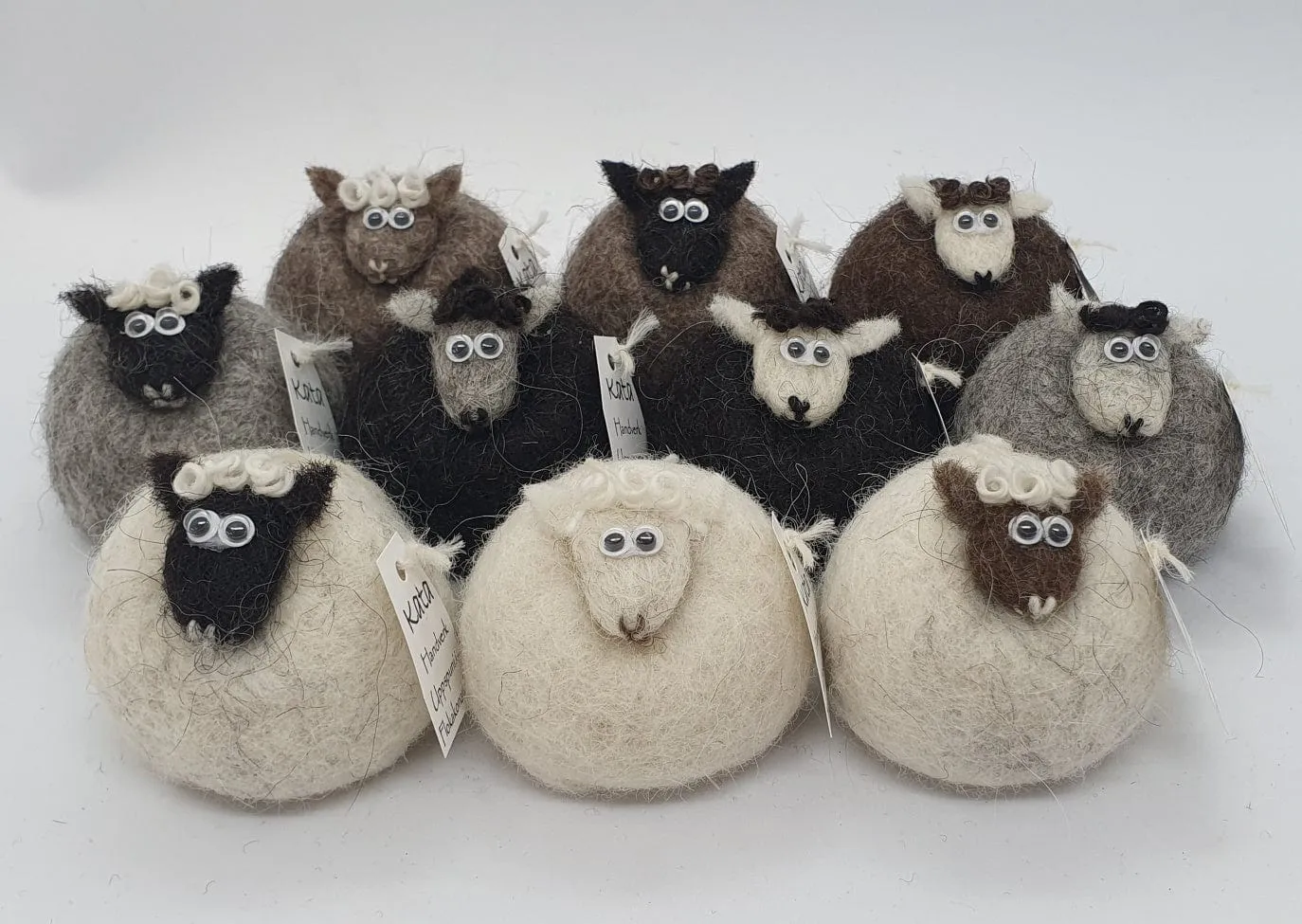 Icelandic Felted Wool Sheep Ornament - Grey