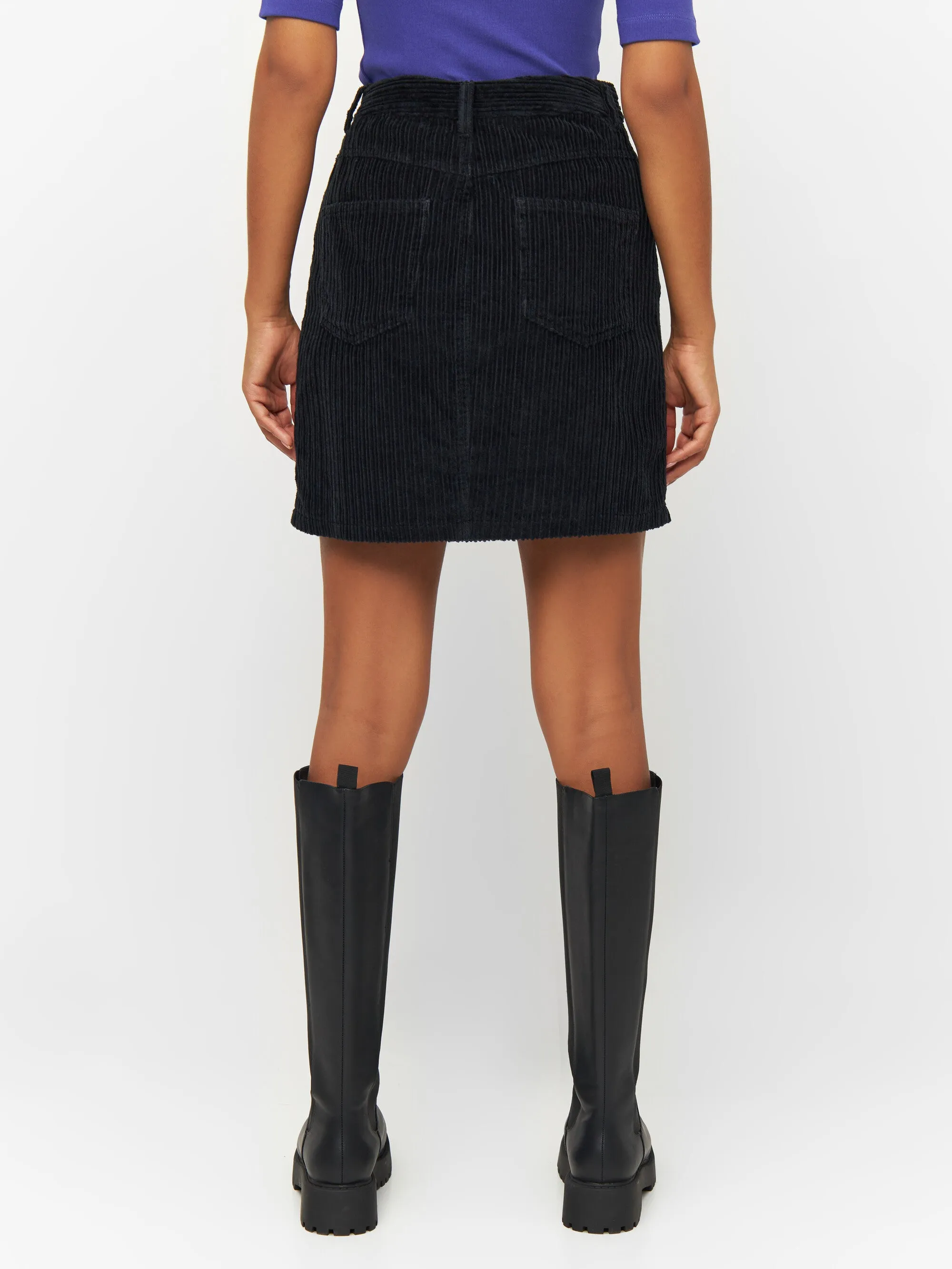 Irregular corduroy skirt - Black Jet