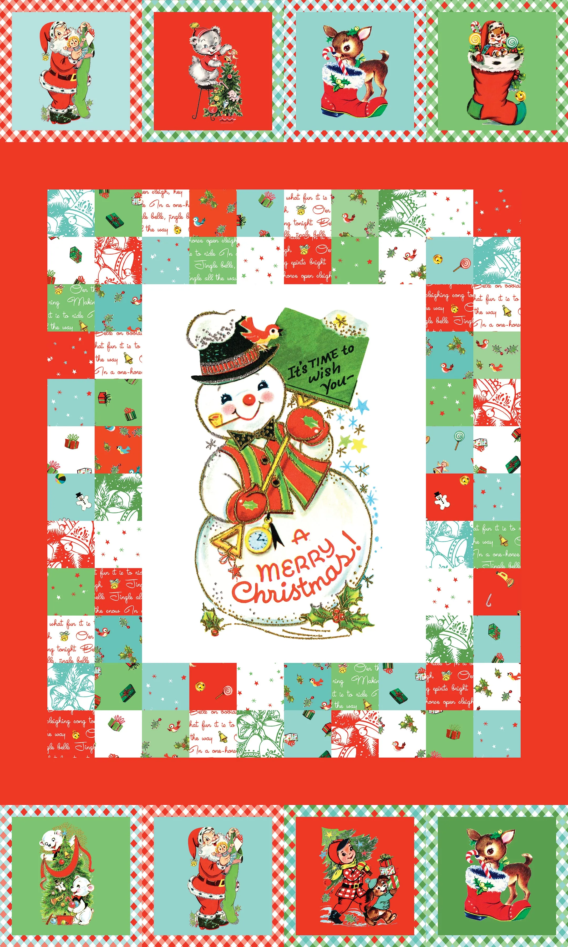 Jingle Bells | A Merry Christmas 24" Panel by Lindsay Wilkes for Riley Blake | P14838-PANEL