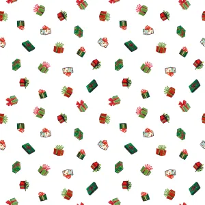 Jingle Bells | Presents White by Lindsay Wilkes for Riley Blake | C14834-WHITE