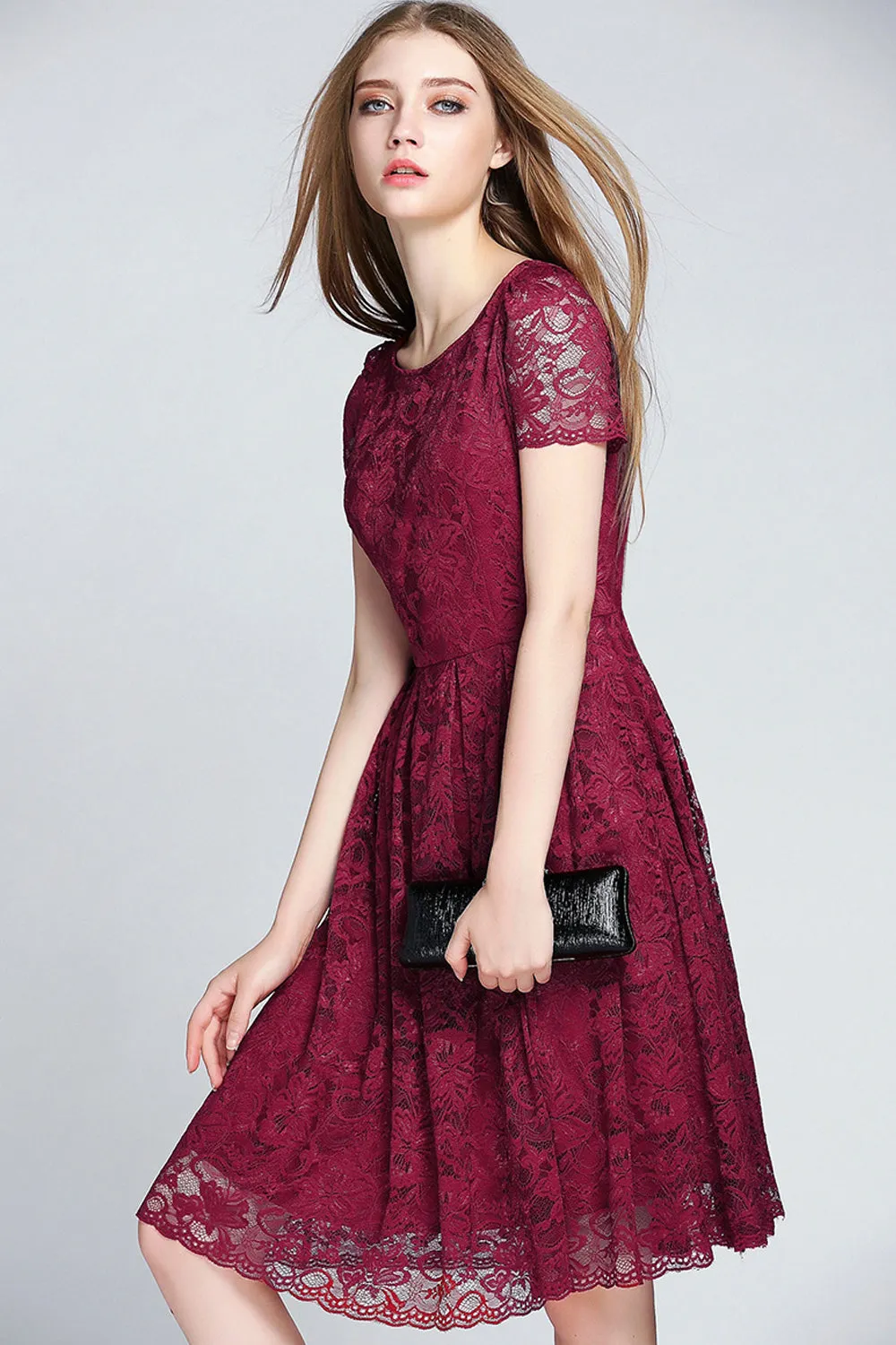 Ketty More Women Short Skater Dress Lace Designed Halter Dress-KMWD265