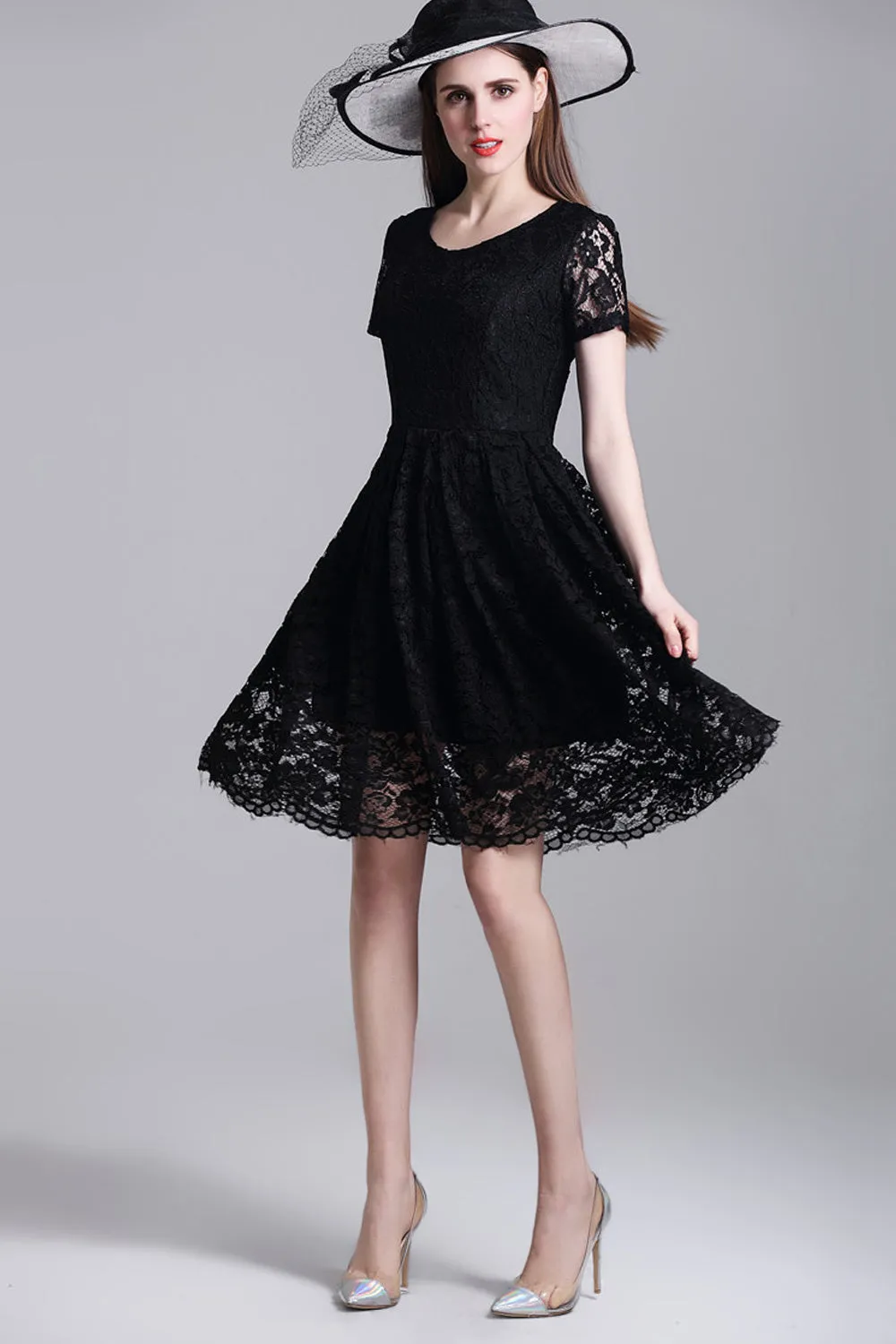 Ketty More Women Short Skater Dress Lace Designed Halter Dress-KMWD265