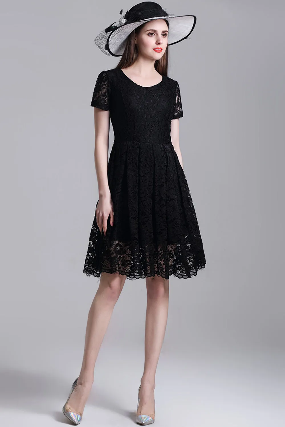 Ketty More Women Short Skater Dress Lace Designed Halter Dress-KMWD265