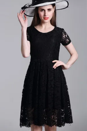 Ketty More Women Short Skater Dress Lace Designed Halter Dress-KMWD265