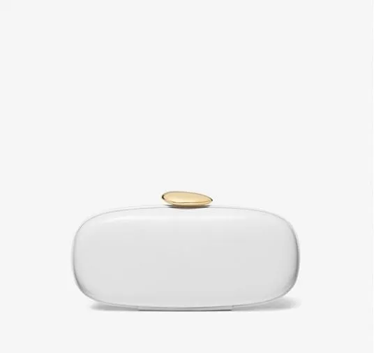 Leather clutch Michael Kors Tina Small Leather, white