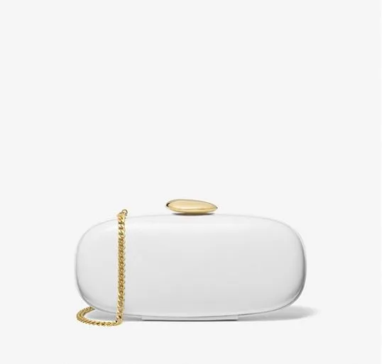 Leather clutch Michael Kors Tina Small Leather, white