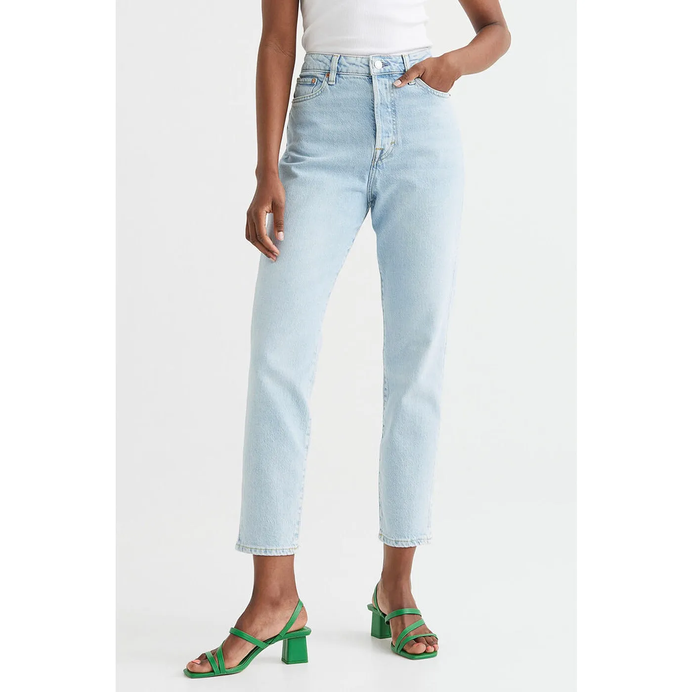 Light Blue Slim Mom High Jeans