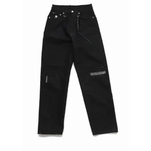 Patchwork Regular Straight Fit Jeans