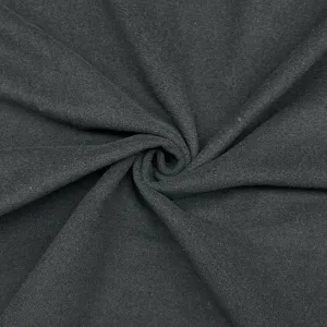 Plain Black Wool Blend Fabric
