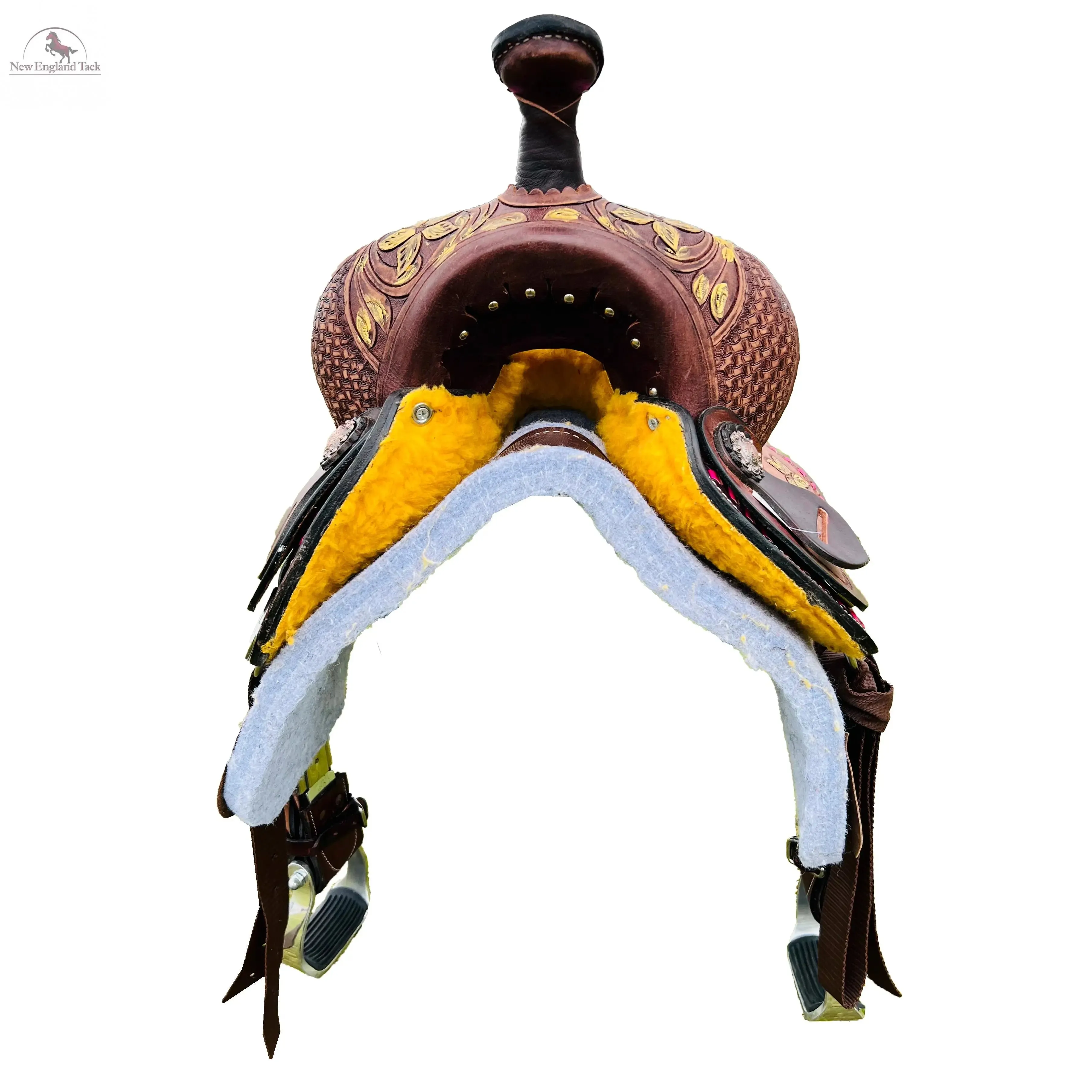 Resistance Youth Western Barrel Saddle With Floral And Basketweave Tooling