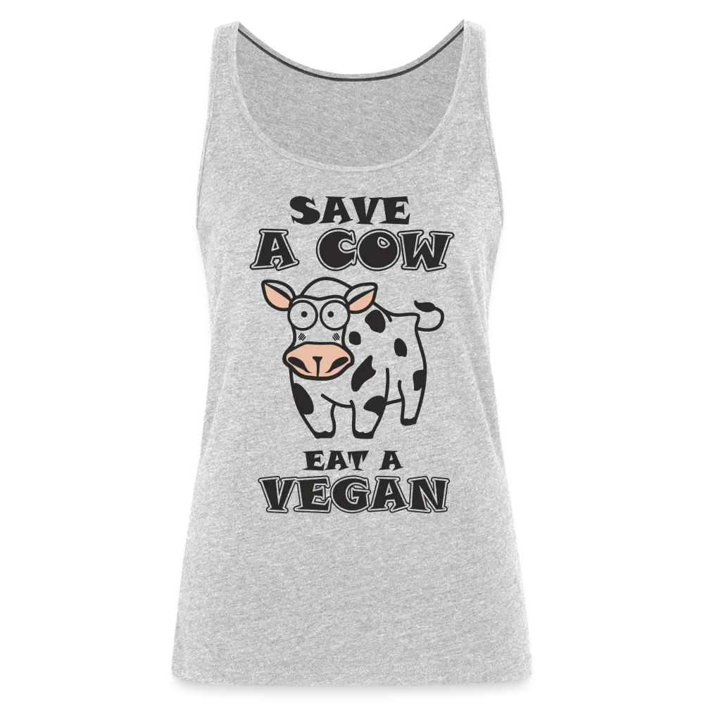 Save A Cow Eat A Vegan Women’s Premium Tank Top