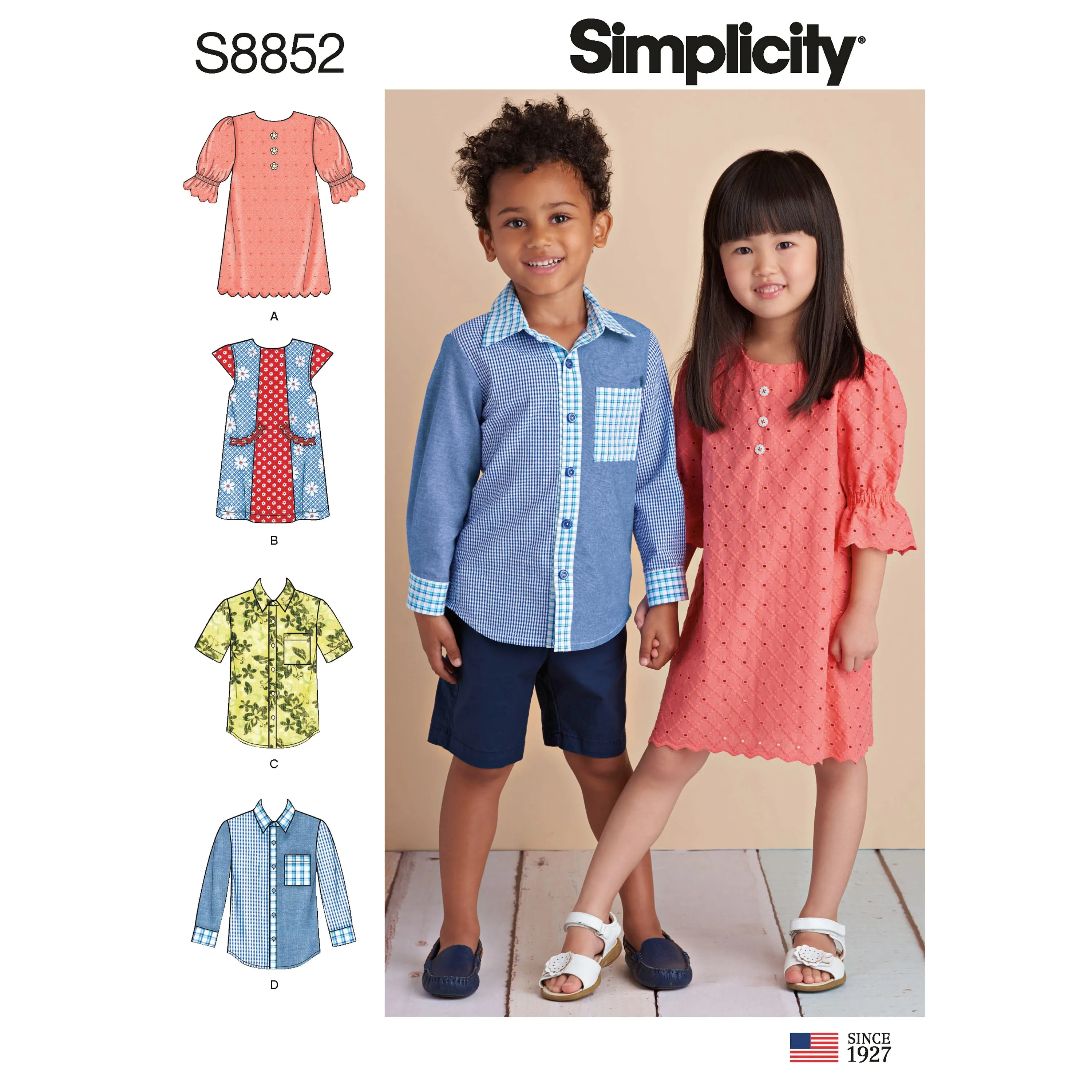 Simplicity Pattern 8852 Child's Dresses and Shirt