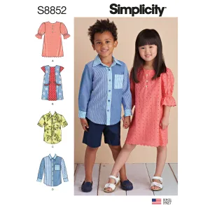 Simplicity Pattern 8852 Child's Dresses and Shirt