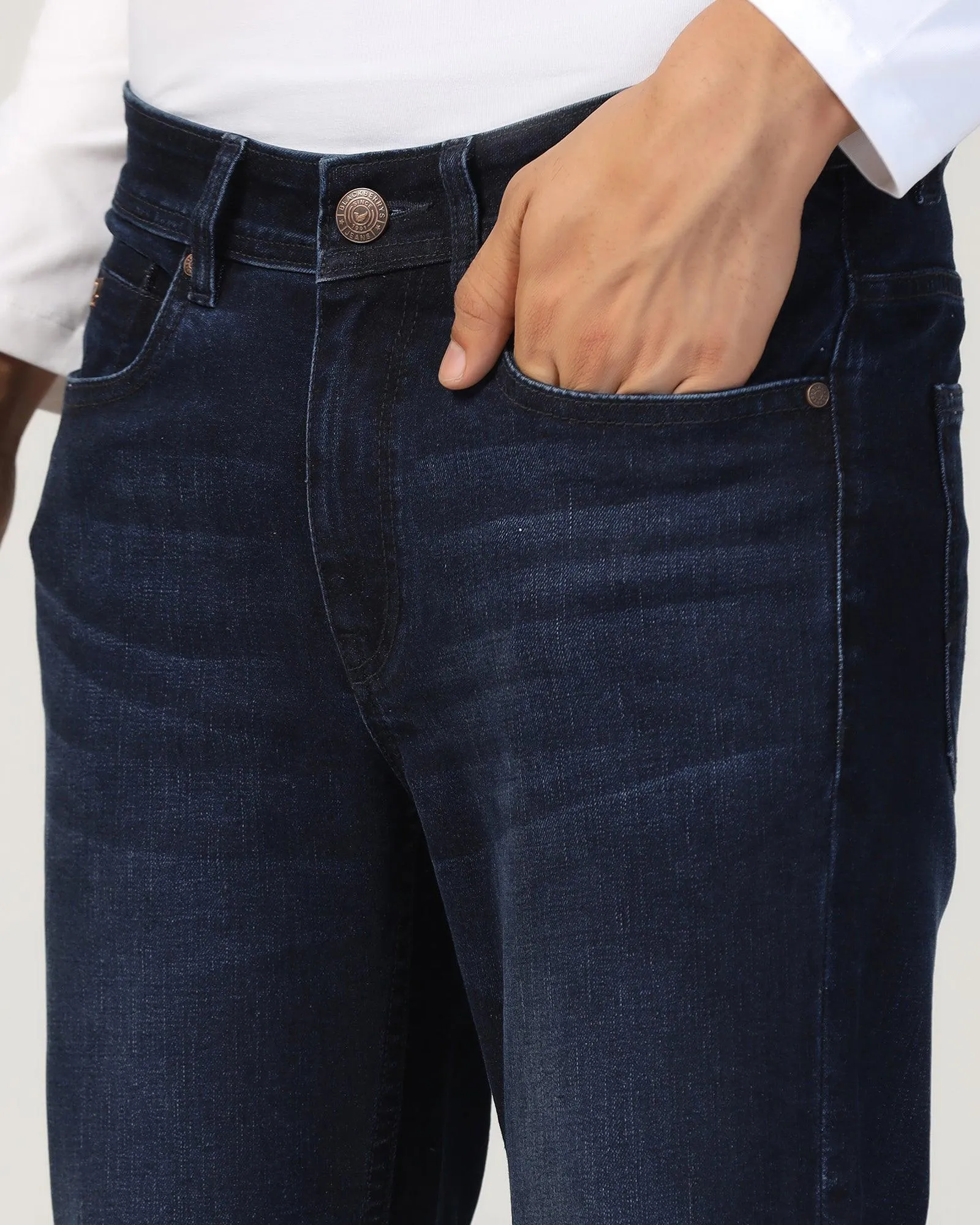 Slim Comfort Buff Fit Indigo Blue Jeans - Kenji