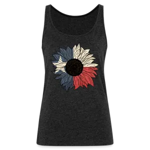 Texas Sunflower Bloom: Premium Women's Tank Top with Flag-Inspired Petals