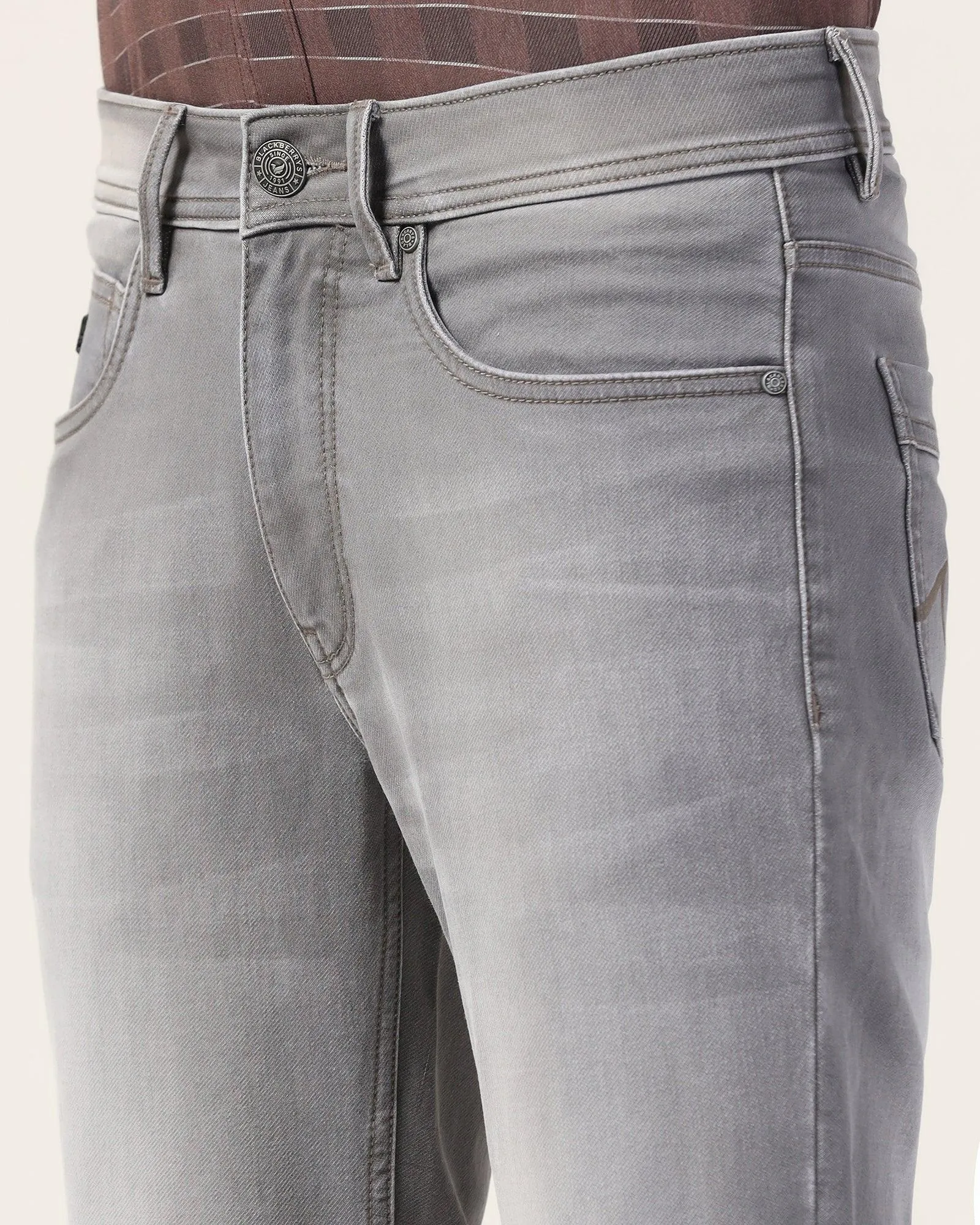Ultrasoft Slim Comfort Buff Fit Grey Jeans - Edgar