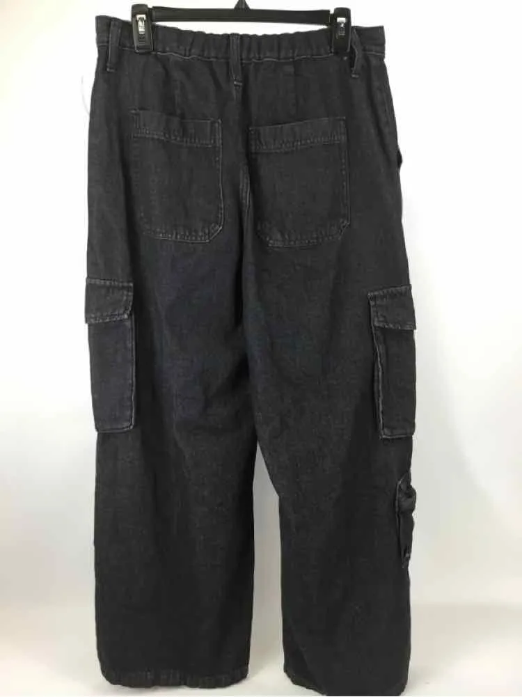Universal Thread Women Size 12 Black Wide Leg Cargo Jeans