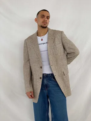 Vintage 70s Kuppemheimer Men’s Clothiers Over-sized Wool Herringbone Blazer