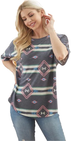 Western Print Top