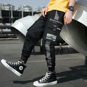 Wide Strip & Zipper Pocket Joggers M00004