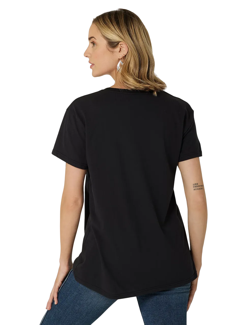 Wrangler Women's Short Sleeve Boyfriend Graphic Black Shirt