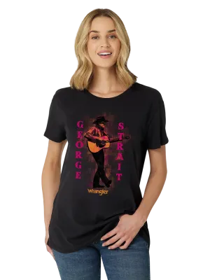 Wrangler Women's Short Sleeve Boyfriend Graphic Black Shirt